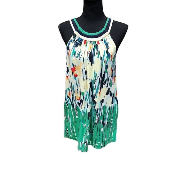 BCBGMaxazria Yellow Green Spring Floral Dress with Pockets XS - Picture 3 of 6